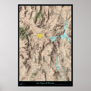 Southern Nevada Map, USA satellite poster