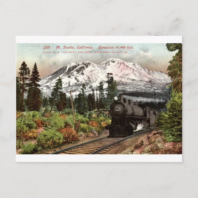 Southern Pacific Mt. Shasta 1912 Vintage Postcard (Front)