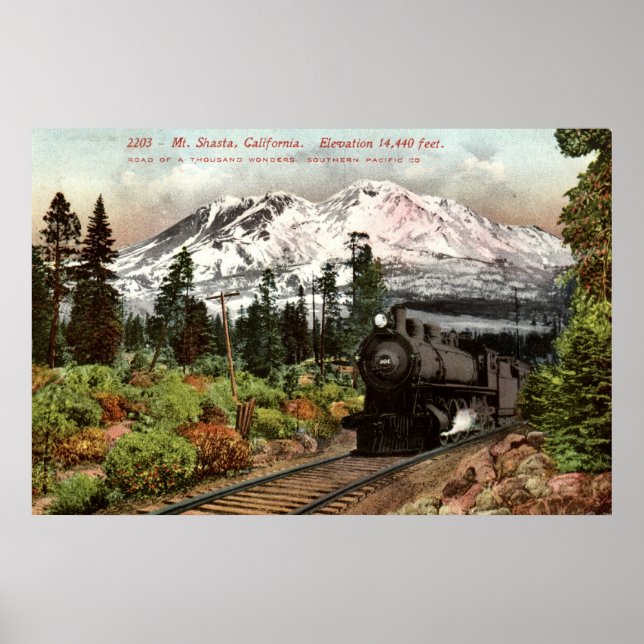 Southern Pacific Mt. Shasta 1912 Vintage Poster (Front)