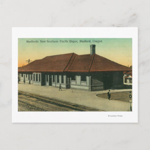Southern Pacific Railroad Depot in Medford, OR Postcard