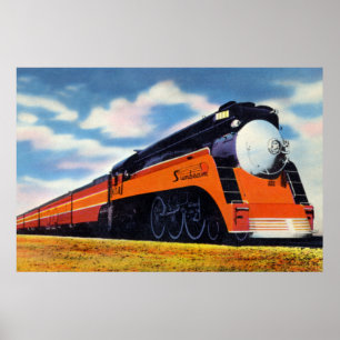 Southern Pacific Streamlined Train "Sunbeam" Poster
