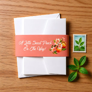 Southern Peach Garden Baby Shower Invitation Belly Band