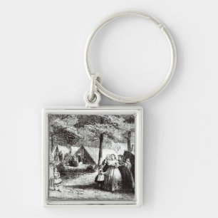 Southern refugees encamping in the woods key ring