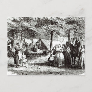 Southern refugees encamping in the woods postcard