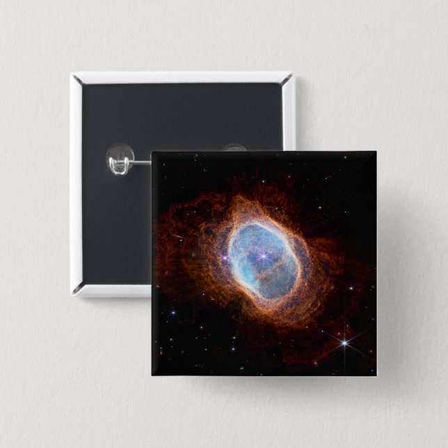 Southern Ring Nebula Space James Webb Telescope 15 Cm Square Badge (Front & Back)