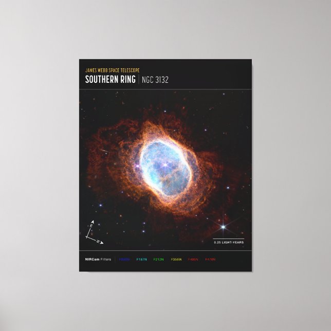Southern Ring Nebula Space James Webb Telescope Canvas Print (Front)