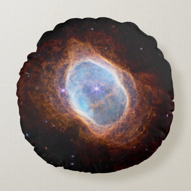 Southern Ring Nebula Space James Webb Telescope Round Cushion (Front)