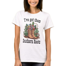 Southern Roots Cowboy Boots & Wildflowers T-Shirt