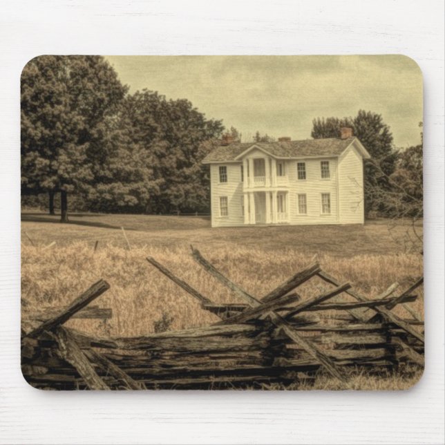 Southern Rural Landscape Rustic colonial Farmhouse Mouse Mat (Front)