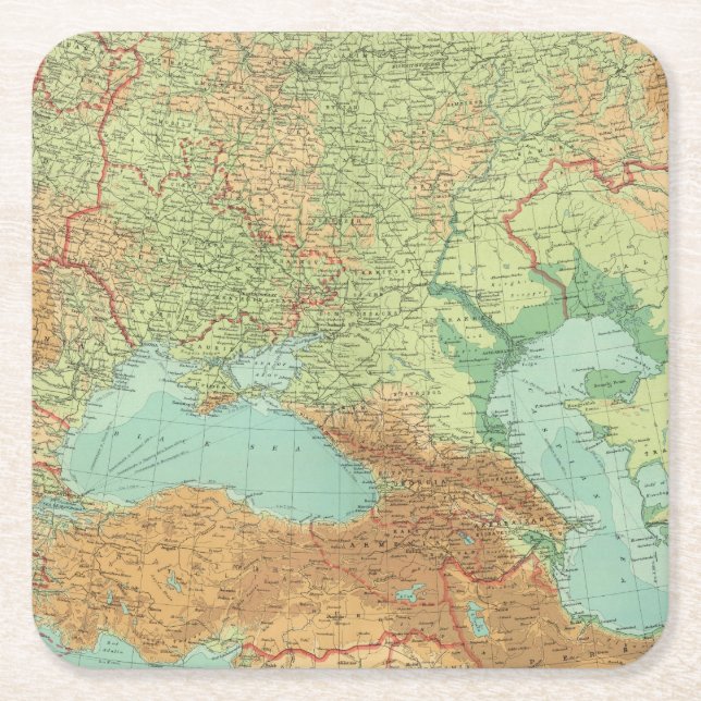 Southern Russia Square Paper Coaster (Front)
