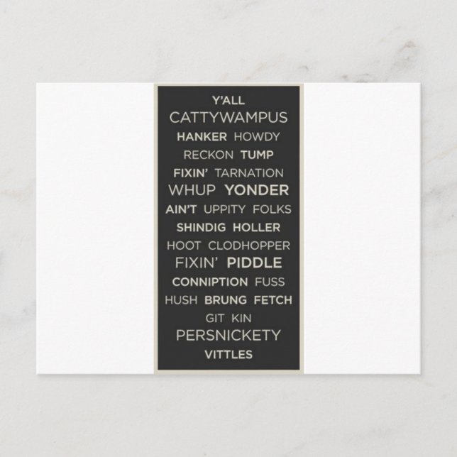 Southern Sayings Postcard (Front)