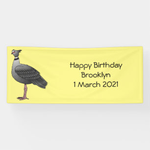 Southern screamer bird cartoon illustration banner