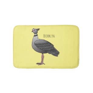 Southern screamer bird cartoon illustration bath mat