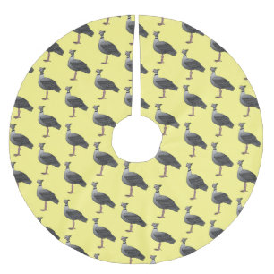 Southern screamer bird cartoon illustration   brushed polyester tree skirt