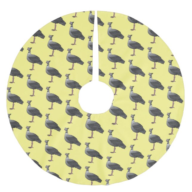 Southern screamer bird cartoon illustration   brushed polyester tree skirt (Front)