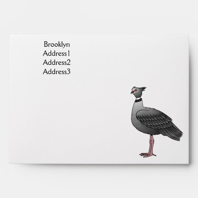 Southern screamer bird cartoon illustration envelope (Front)