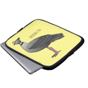 Southern screamer bird cartoon illustration  laptop sleeve