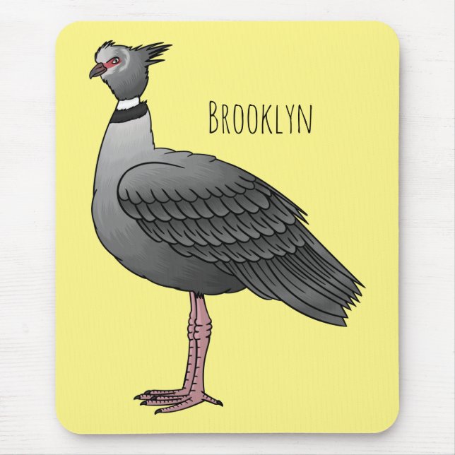 Southern screamer bird cartoon illustration  mouse mat (Front)