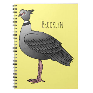 Southern screamer bird cartoon illustration notebook