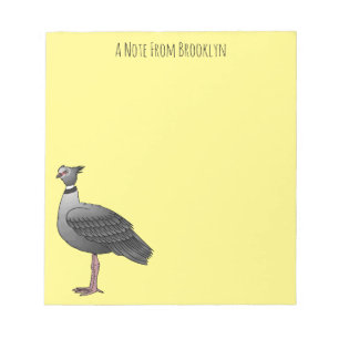 Southern screamer bird cartoon illustration   notepad