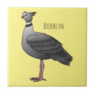 Southern screamer bird cartoon illustration tile
