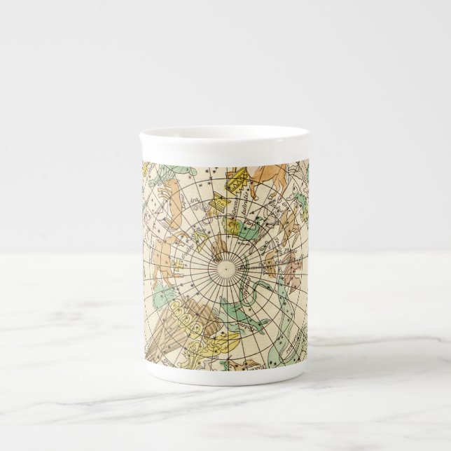 Southern Sky Star Chart and Constellations Map Bone China Mug (Front)
