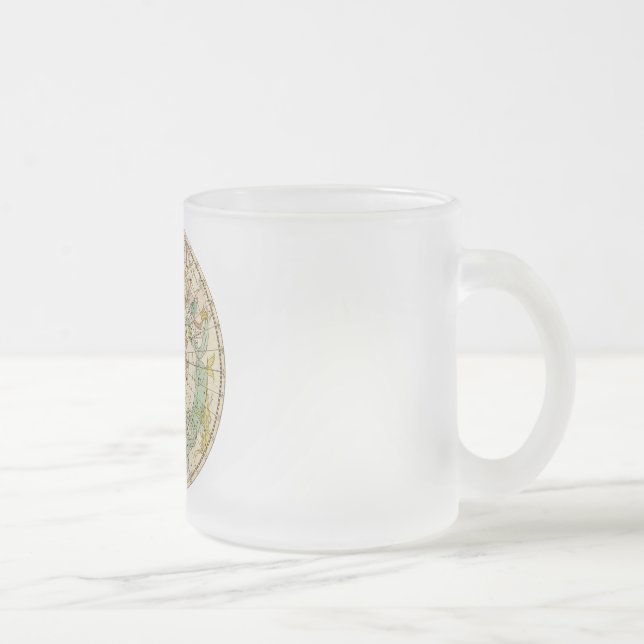 Southern Sky Star Chart and Constellations Map Frosted Glass Coffee Mug (Right)