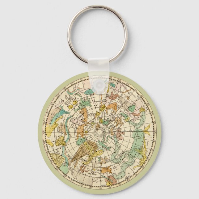 Southern Sky Star Chart and Constellations Map Key Ring (Front)