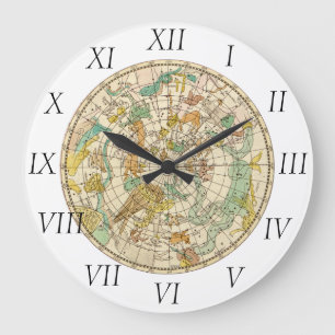 Southern Sky Star Chart and Constellations Map Large Clock