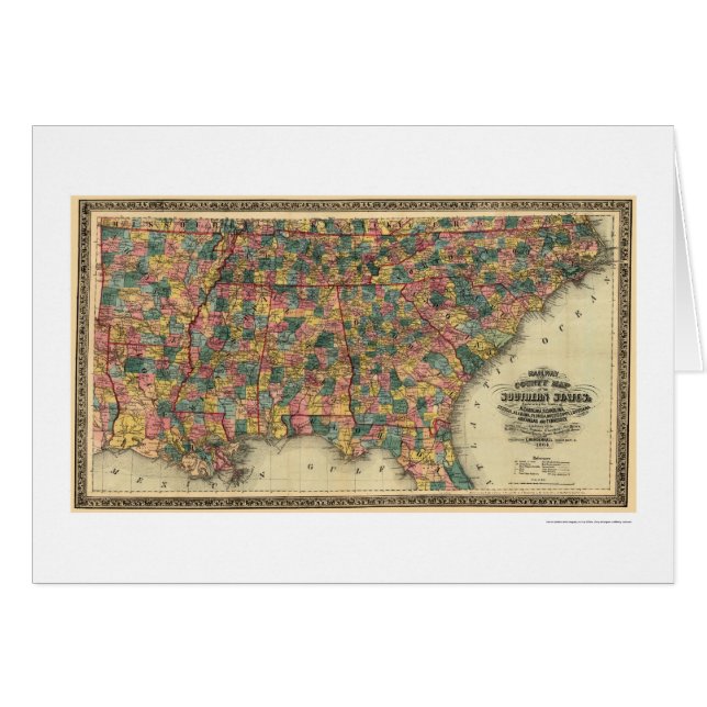 Southern States Railroad Map 1864 (Front Horizontal)
