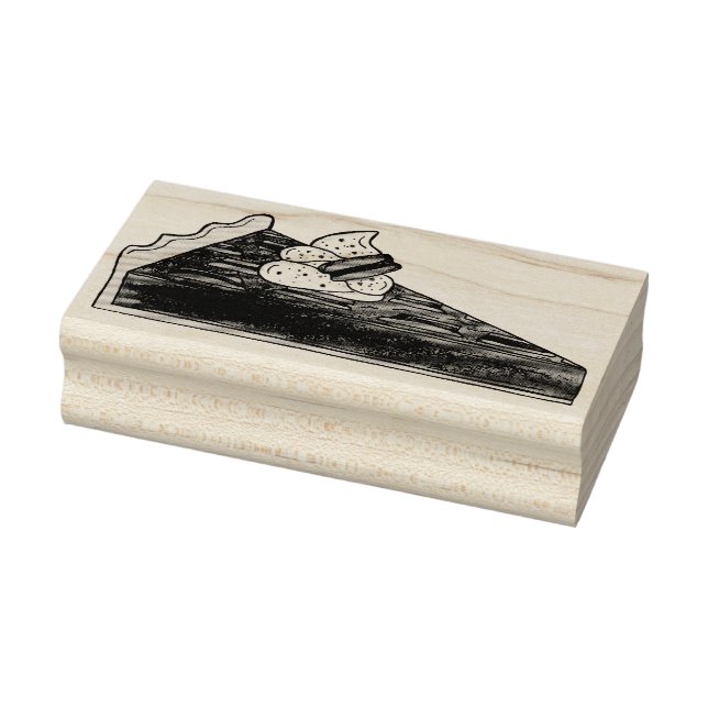 Southern Style Pecan Pie Slice American Dessert Rubber Stamp (Stamp)