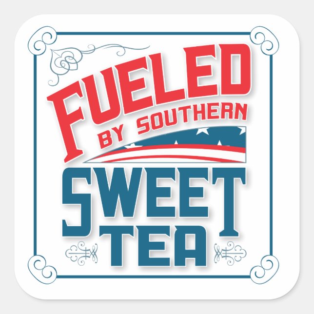 Southern Sweet Tea Square Stickers (Front)