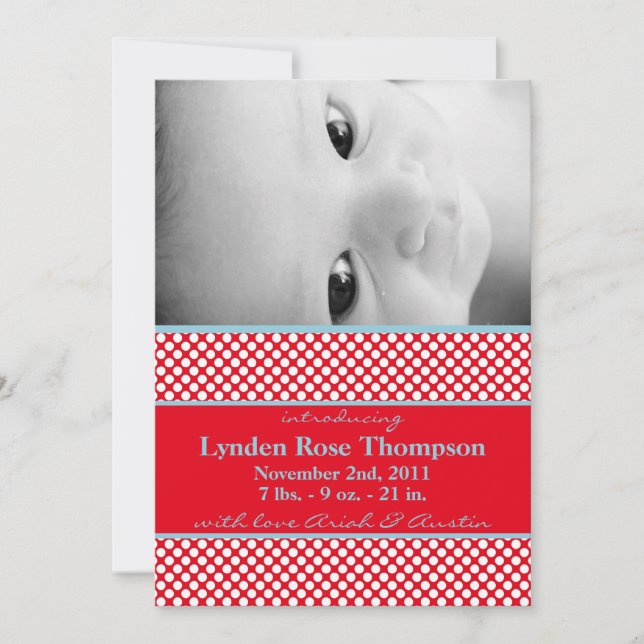 Southern Sweetness Birth Announcement (Front)