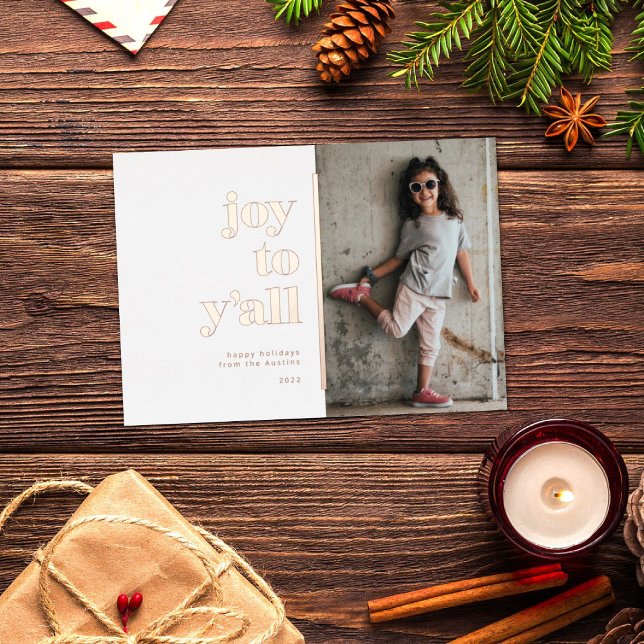 Southern Sweetness Joy to Y'all Photo Holiday Card (Creator Uploaded)