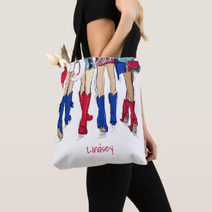 Southern Texas Ladies Fashion Cowboy Boots Blue  Tote Bag