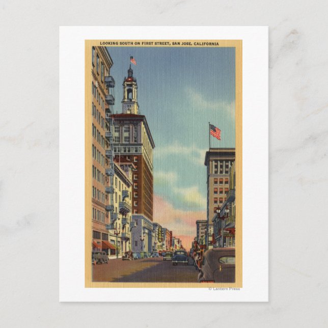 Southern View of First Street Postcard (Front)