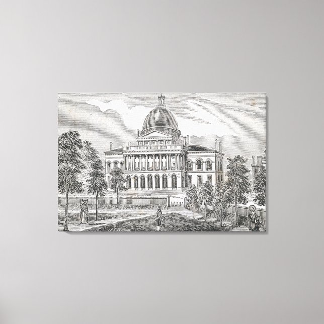 Southern view of the State House in Boston Canvas Print (Front)