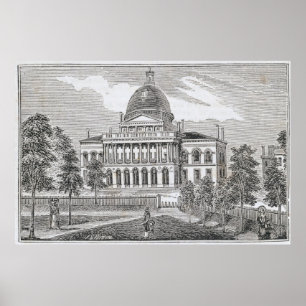 Southern view of the State House in Boston Poster