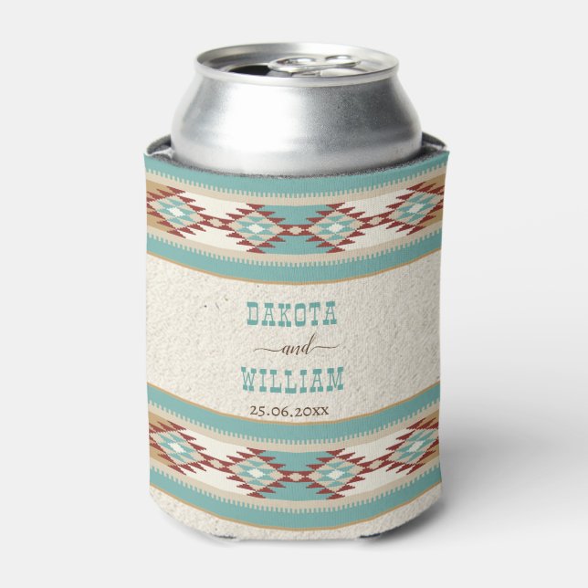 Southern western boho tribal bridal party gifts  can cooler (Can Front)