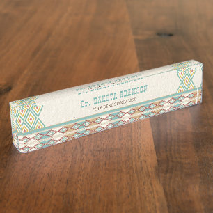 Southern western boho tribal office gifts nameplate