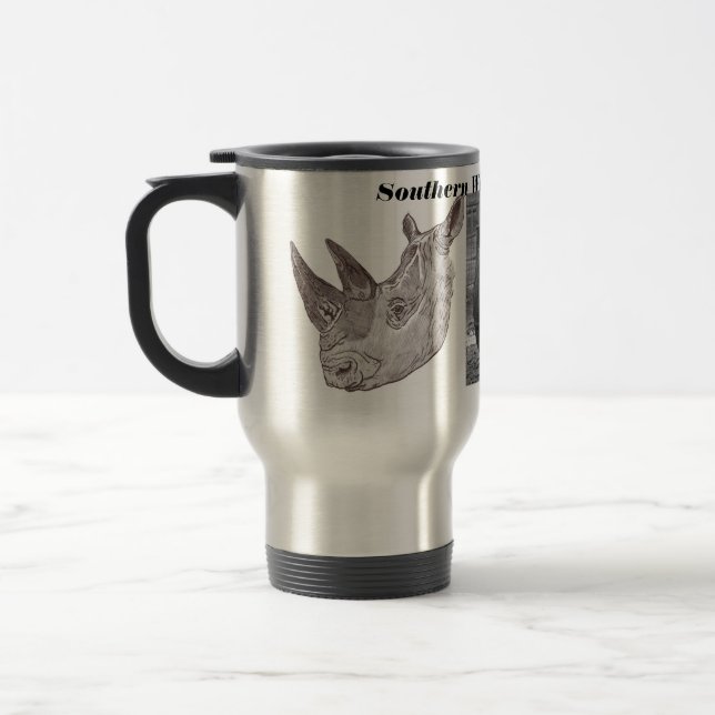 Southern White Rhinoceros Travel Mug (Left)