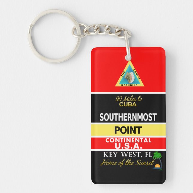 Southernmost Point Buoy Key West Key Ring (Front)