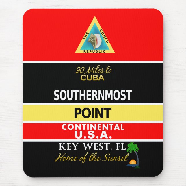 Southernmost Point Buoy Key West Mouse Mat (Front)