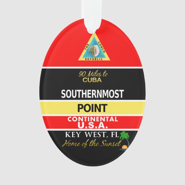 Southernmost Point Buoy Key West Ornament (Front)