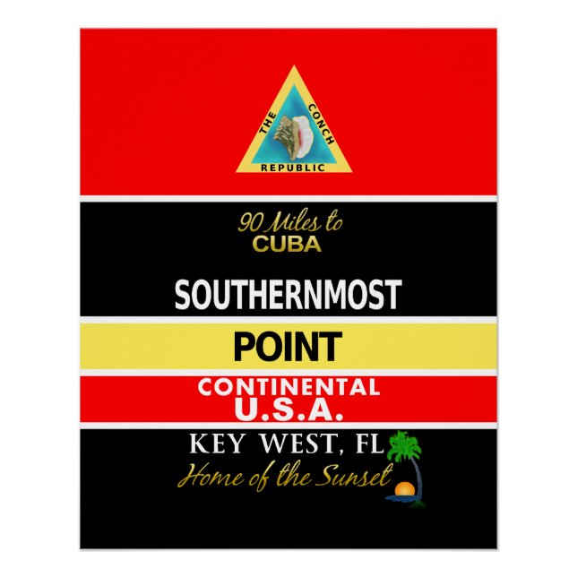 Southernmost Point Buoy Key West Poster (Front)