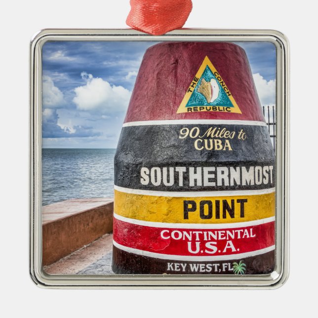 Southernmost Point Key West Metal Tree Decoration (Front)