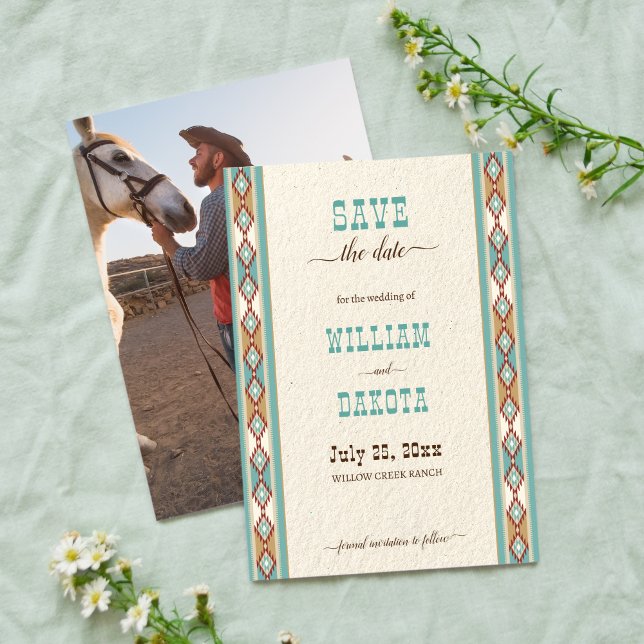 Southewestern western ranch cowgirl save the date invitation (Creator Uploaded)