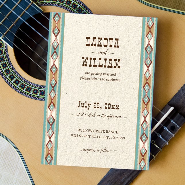 Southewestern western ranch cowgirl wedding invitation (Creator Uploaded)