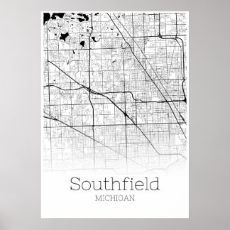 Southfield Map - Michigan - City Map Poster