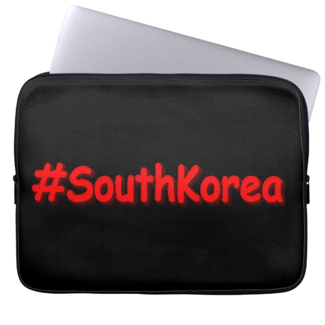 "#SouthKorea" Cute Design. Buy Now Laptop Sleeve (Front)